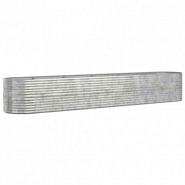 vidaXL Vyvýšený záhon pozinkovaná ocel 440x80x68 cm stříbrný