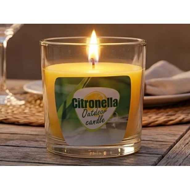 Svíčka proti hmyzu Citronella, žlutá