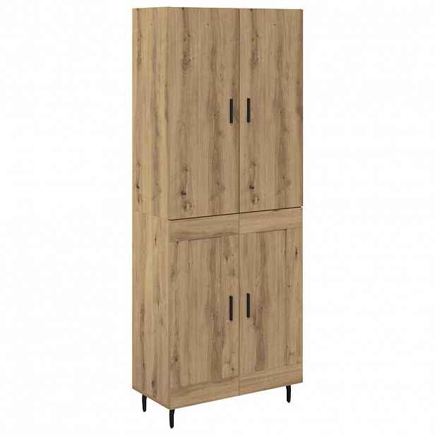 vidaXL Vysoký bufet 2 ks Artisanový dub 69,5 x 34 x 180 cm