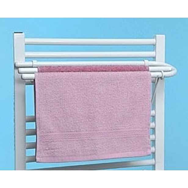 České sušáky Sklopný sušák ručníků V260 na koupelnové otopné těleso; bílý; 60 cm/2 ručníky