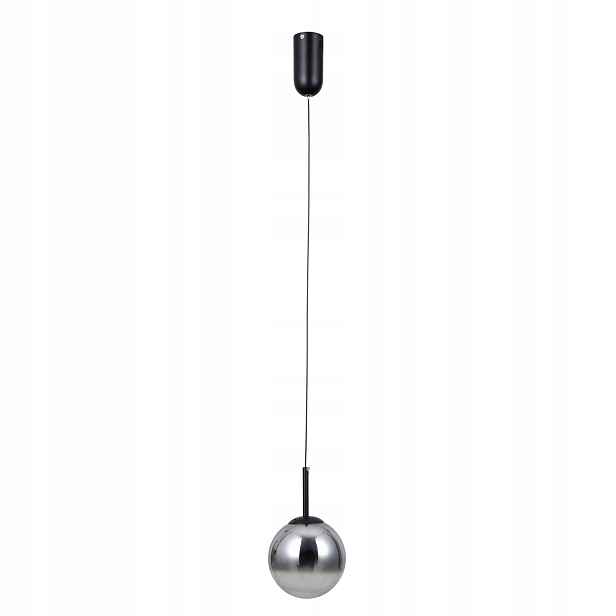 Italux Závěsná lampa Velada Černá Led 5W Skleněná koule 3000K