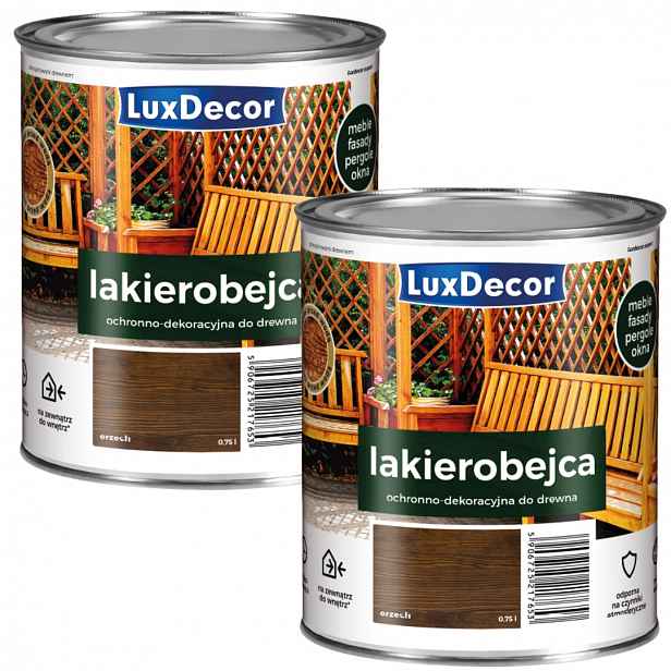 Sada 2 Ks – Luxdecor Dekorativní Lak Na Dřevo 0,75 L Ořech