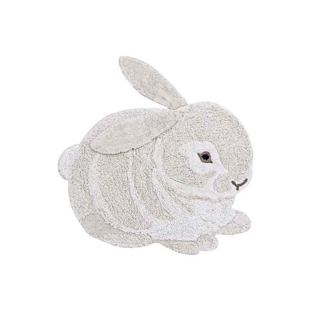 Světle šedý pratelný ručně tkaný bavlněný dětský koberec 130x135 cm Bunny – Lorena Canals