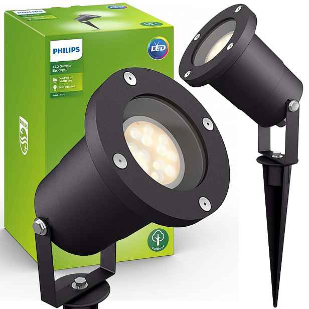 Zahradní reflektorová lampa GU10 IP44 černá Puled Philips