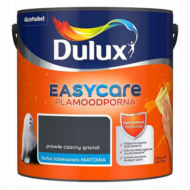 Dulux EasyCare barva Téměř černá Granátová matná 2,5L