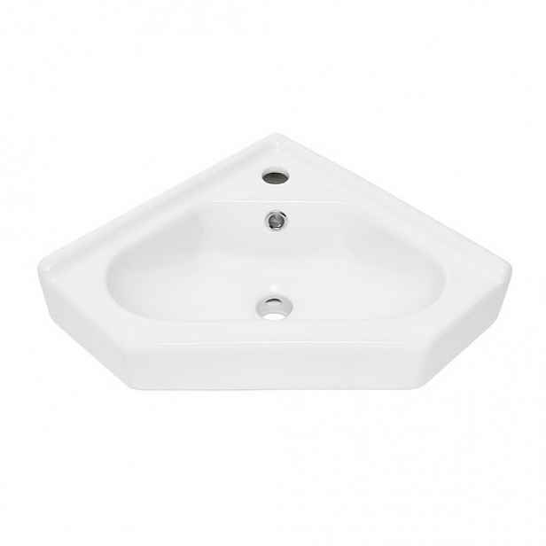 Rohové umyvadlo SAT B-Way 55x38,5 cm otvor pro baterii uprostřed SATBW5538