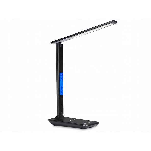 Verk 12256 Led stolní lampa s meteo stanicí černá
