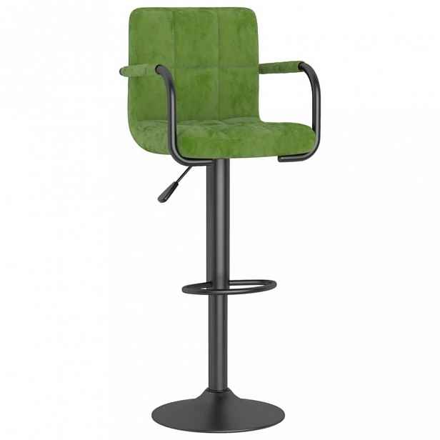 Barová židle samet / kov zelená