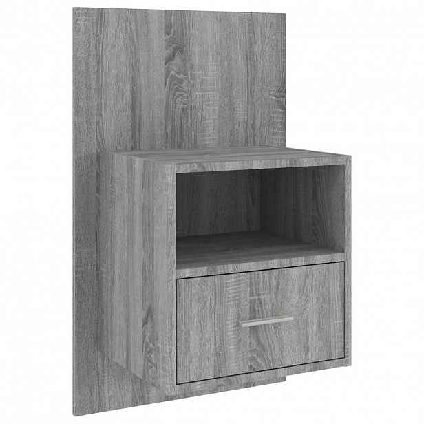 vidaXL Nástěnný noční stolek šedý sonoma