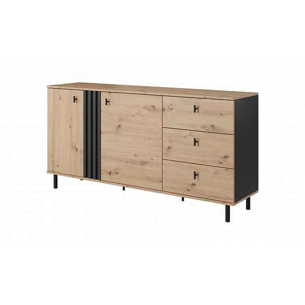Komoda 2d3s Marvin, dub artisan / antracit HELCEL