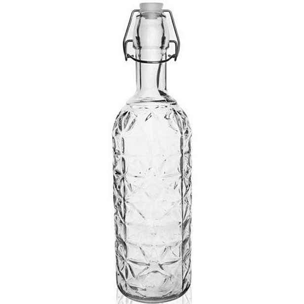 láhev 1,1l ELA, patent.uzávěr CLIP, sklo
