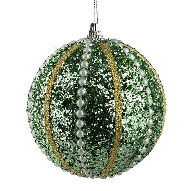 Mondex Vánoční baňka SANTA LILA Festiva 10 cm zelená