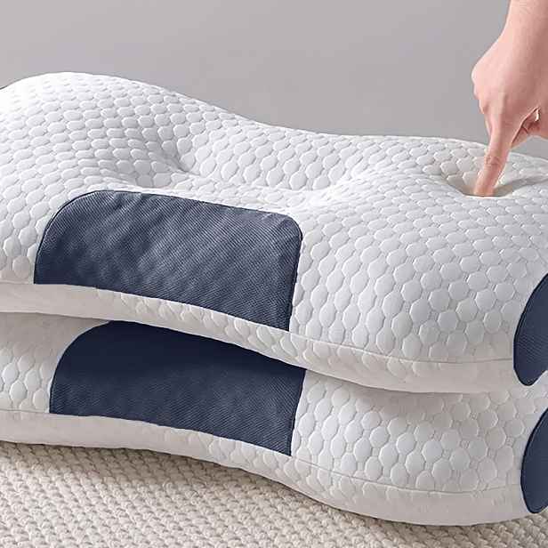 TEMU 2ks Měkký Krční Polštář, Ergonomický Konturový Spací Polštář s Nastavitelnou Opěrkou, Snímatelný Povlak na Polštář & Prémiové Jádro Polštáře pro