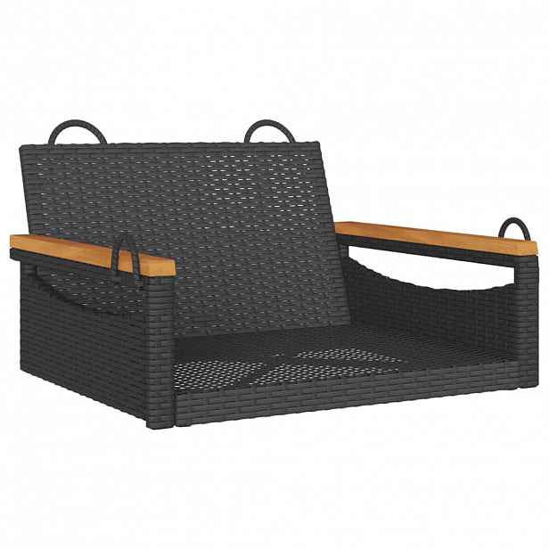 vidaXL Houpací lavice černá 63 x 62 x 40 cm polyratan