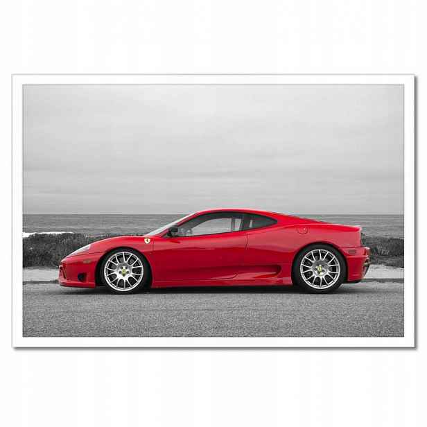 Plakáty v rámu 60x40 Červené ferrari na pláži