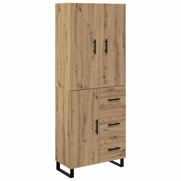 vidaXL Vysoký bufet 2 ks Artisanový dub 69,5 x 34 x 180 cm