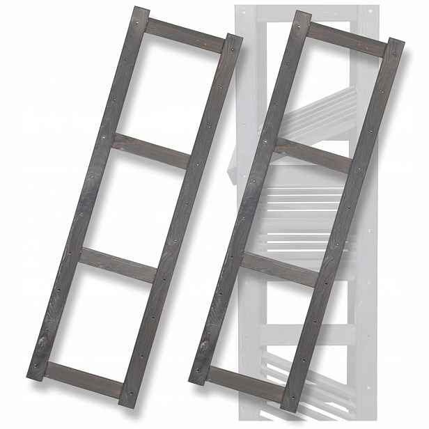 2x Dřevěná boční noha rámeček pro regál Lsr výška 124,2 cm Stabilní eko