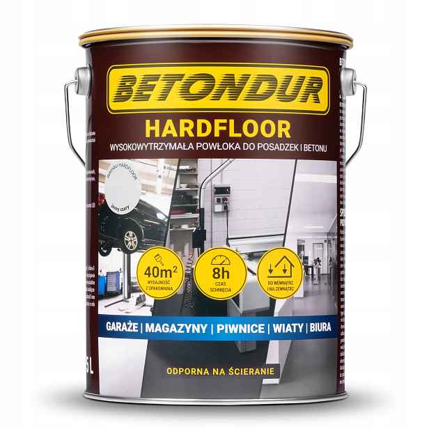Barva Betondur Hardfloor pro podlahy a Betonu 5L Trvanlivý povlak Světle šedá