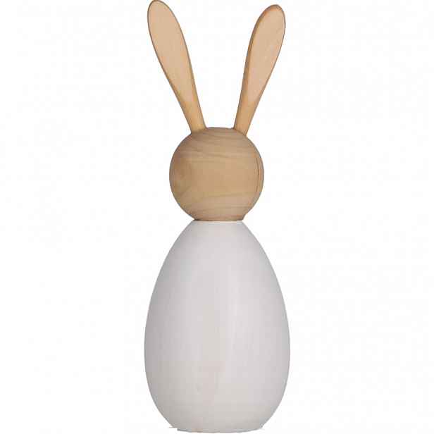 Dřevěný zajíček BUNNY DAISY 12,5 cm bílý