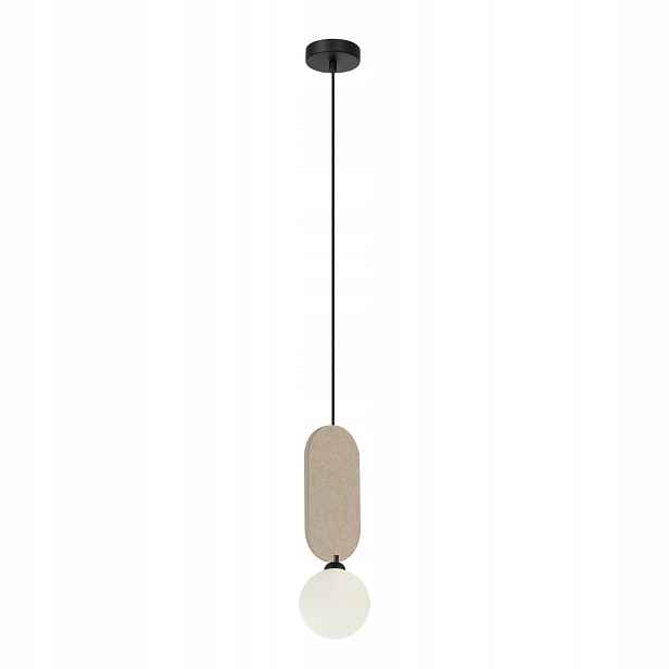 Italux závěsná lampa lorenzo plst béžová bílá koule g9 25w
