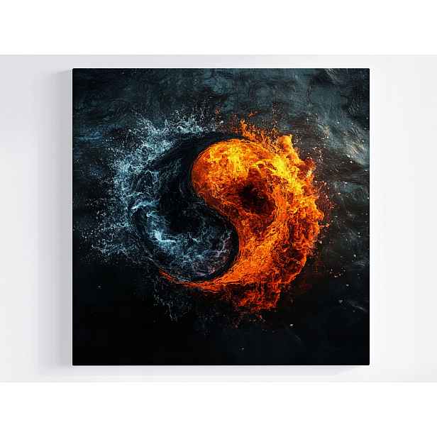 Obraz Na Plátně Obraz Na Plátně Jin Jang Oheň Voda Harmonie Rovnováha Zen 50x50