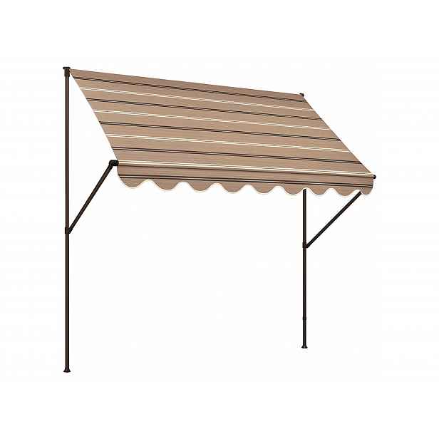 Upínací markýza Angerer (béžová s hnědými pruhy, šířka 250 cm)