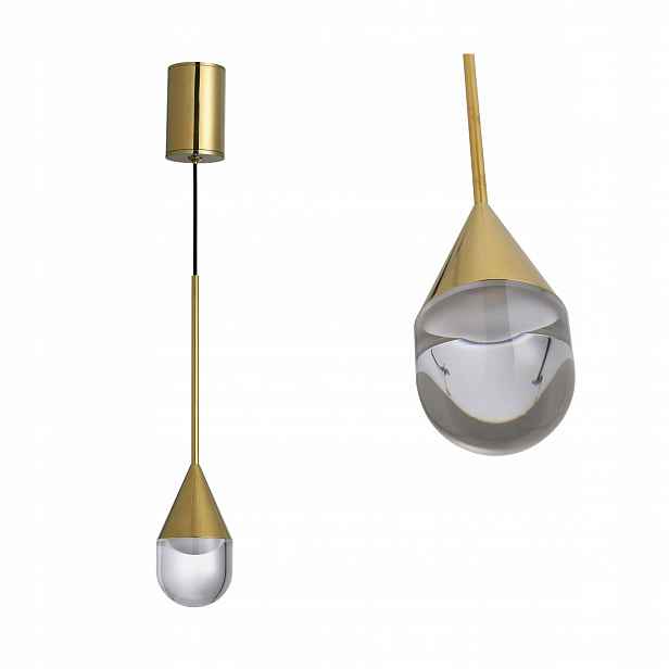 Závěsná lampa Nata 1xLED 6W zlaté stínidlo sklo a hliník Yaskr