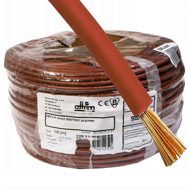 Kabel Lgy 1x 4 mm hnědá 4 100 m