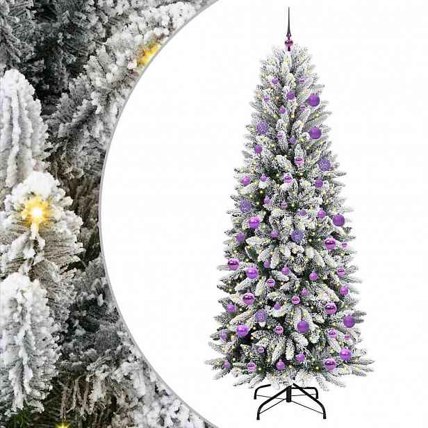 vidaXL Umělý vánoční stromeček Bílá 210 cm PVC, plast, ocel a PE