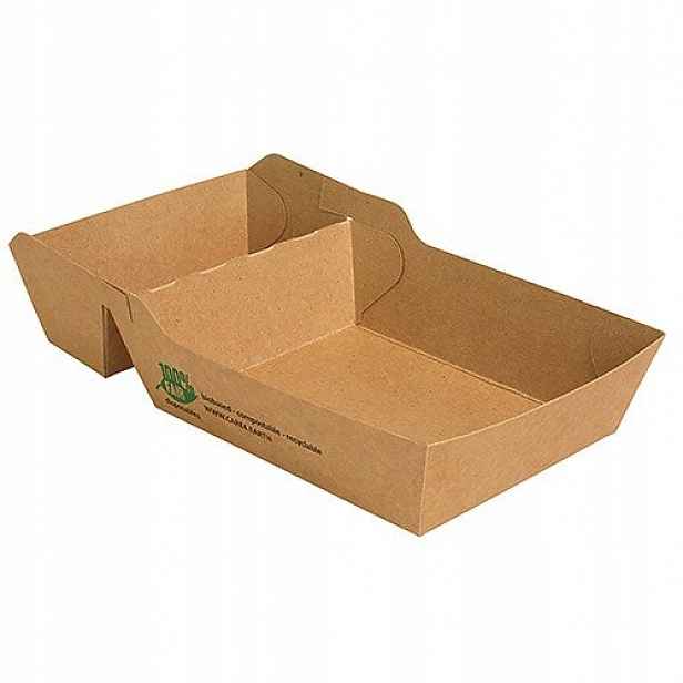 Papírové tácky na dvoudílné hranolky 15x8x3 cm 80ks