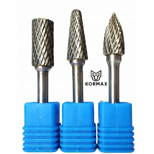 Sada 3ks Rychlootáčkový frézovací rotační pilník 12 mm na kov s karbidem