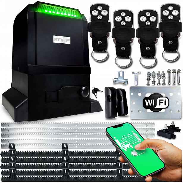 Set Pohon Pro Posuvnou Bránu 800 kg Ovladače Wifi lišta automatický pohon