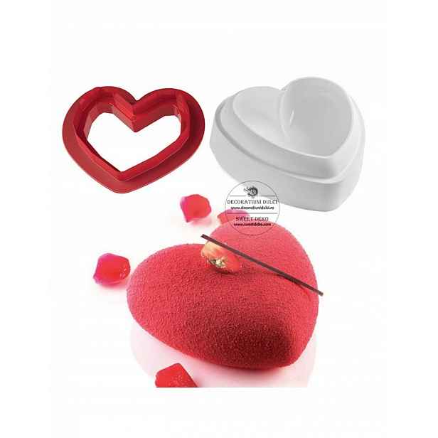 3D silikonová forma Silikomart Amore 14 cm vykrajovátko Srdce dort dort