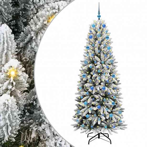 vidaXL Umělý vánoční stromeček Bílá 210 cm PVC, plast, ocel a PE