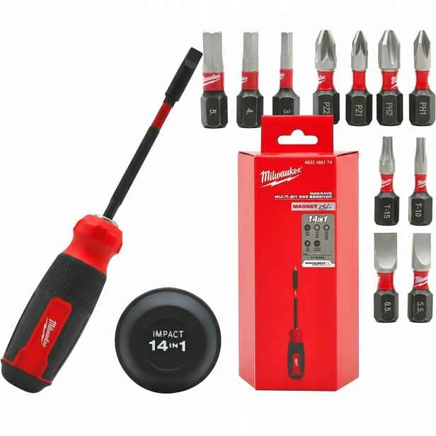 Multi šroubovák 14v1 s úderovými bity Shockwave Milwaukee 4932498174