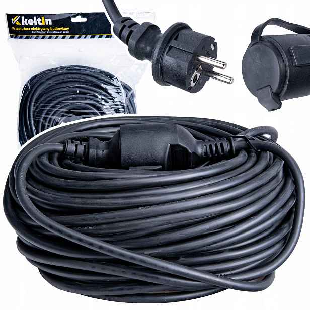 Prodlužovací Kabel zahradní stavební 3x2,5 mm 50m Černý 230V IP44 1GN
