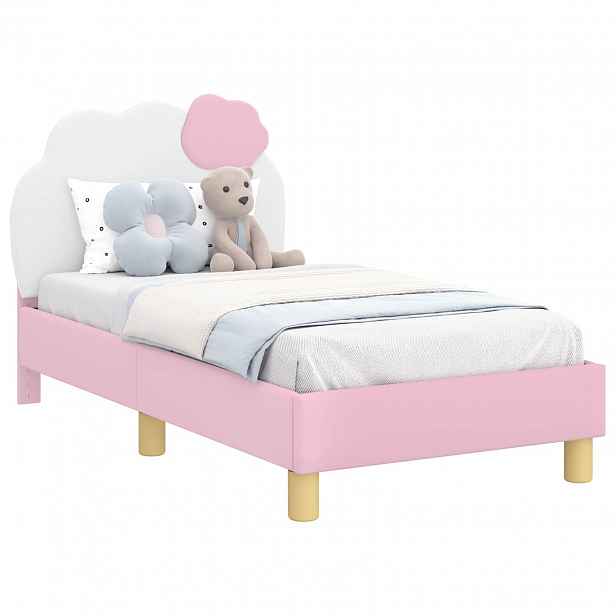 vidaXL Rám postele pro batole s čelem Růžová 70 x 140 cm PU
