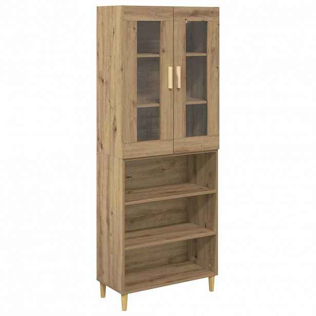 vidaXL Vysoký bufet Artisanový dub 69,5 x 34 x 180 cm
