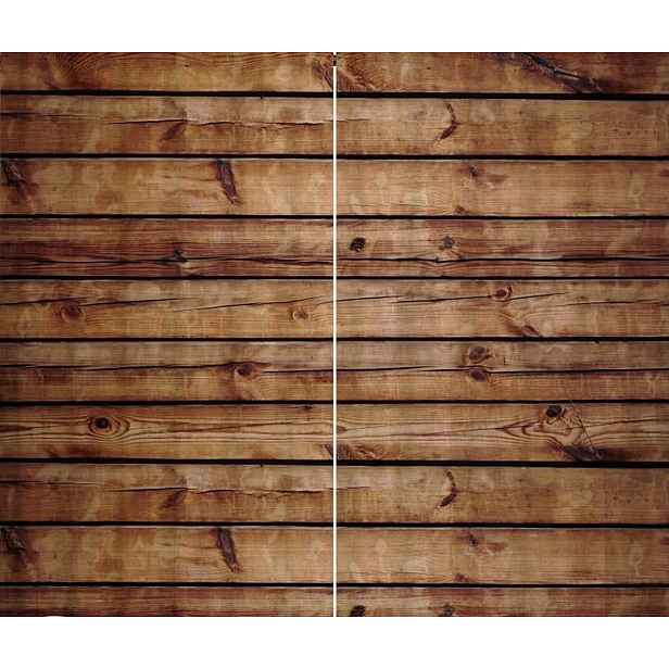Závěs s dřevěnými vintage deskami 135 x 229 cm, 2 ks