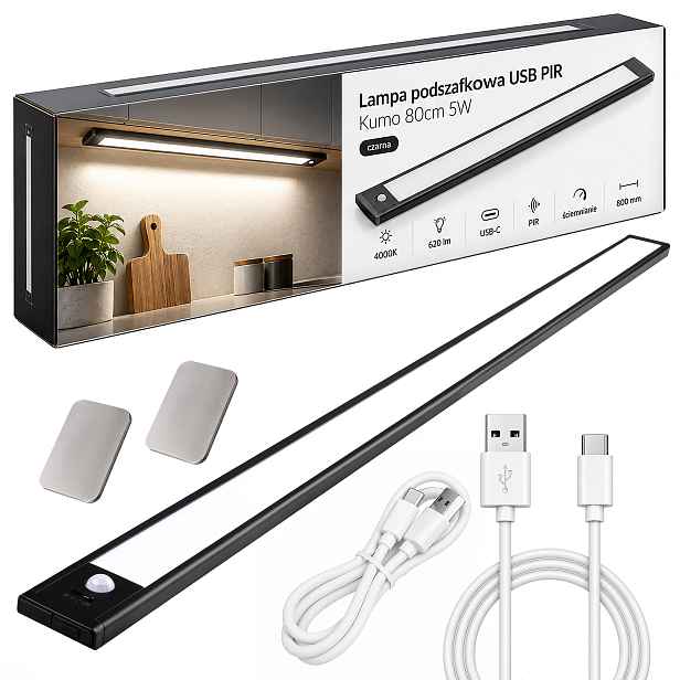 Led podlinkové svítidlo do kuchyně a nábytku se senzorem pohybu, 80 cm