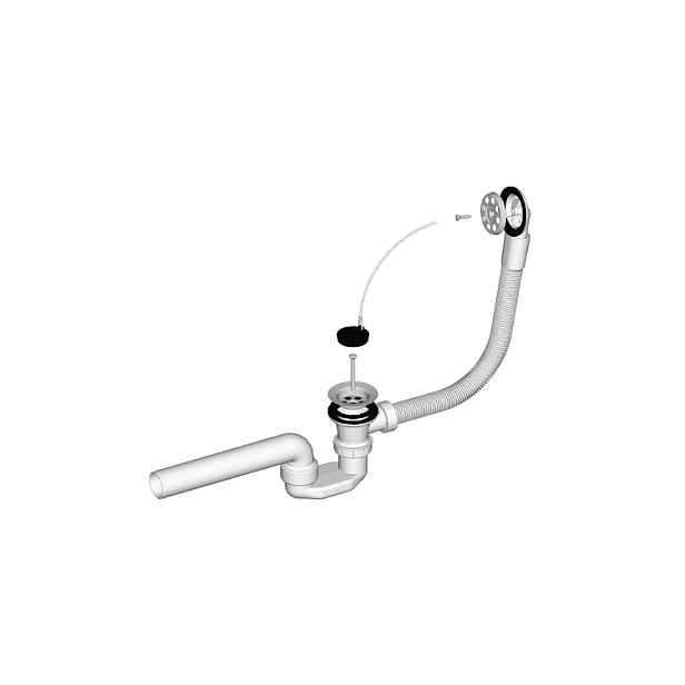 Liv-Fluidmaster Vanový sifon LIV 5-116 s klasickou zátkou a přepadem 60 cm