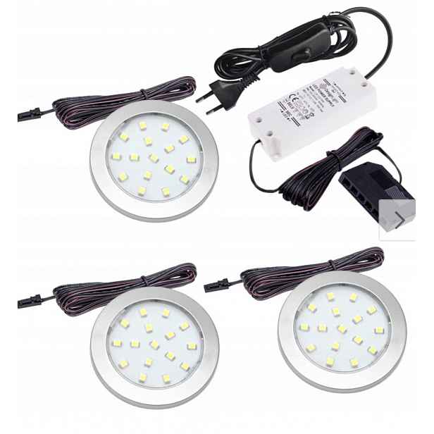 Podskříňkové svítidlo Led lampa 1,5W 12V DC bílá studená barva 2m kabel světla