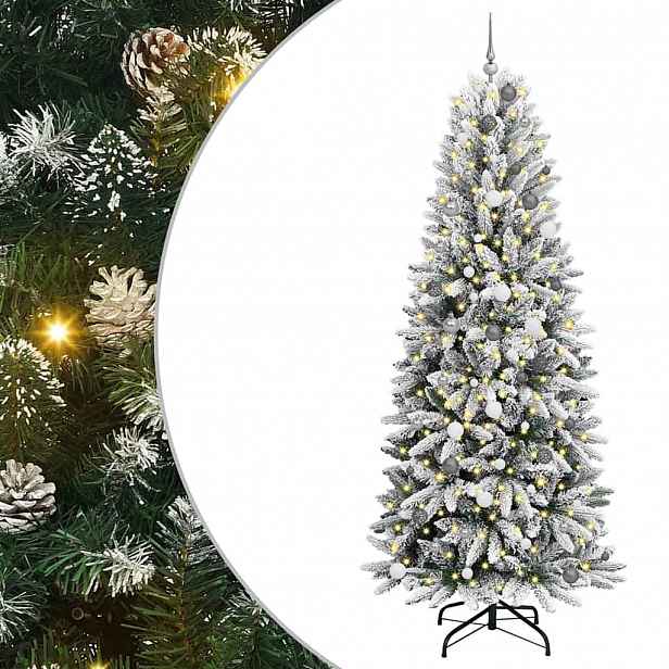 vidaXL Umělý vánoční stromeček Bílá 240 cm PVC, plast, ocel a PE
