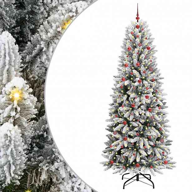 vidaXL Umělý vánoční stromeček Bílá 240 cm PVC, plast, ocel a PE