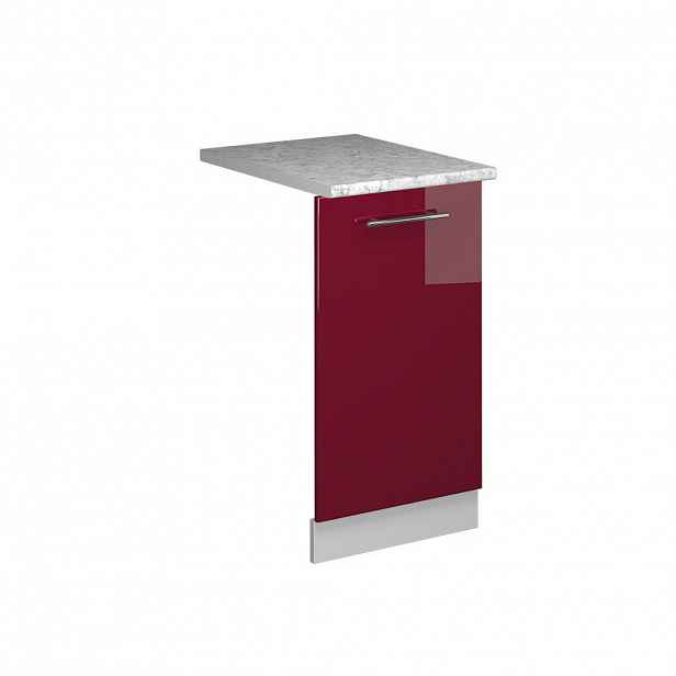 Vicco ČELNÍ PANEL MYČKY Fame-Line Bordó červená vysoký lesk 45 cm s pracovní deskou