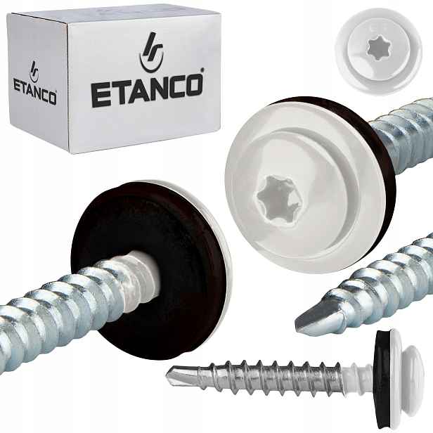 Farmářské vruty Torx 4,8x35 mm Ral 9010 250 Ks plechových vrutů Etanco Gtf P