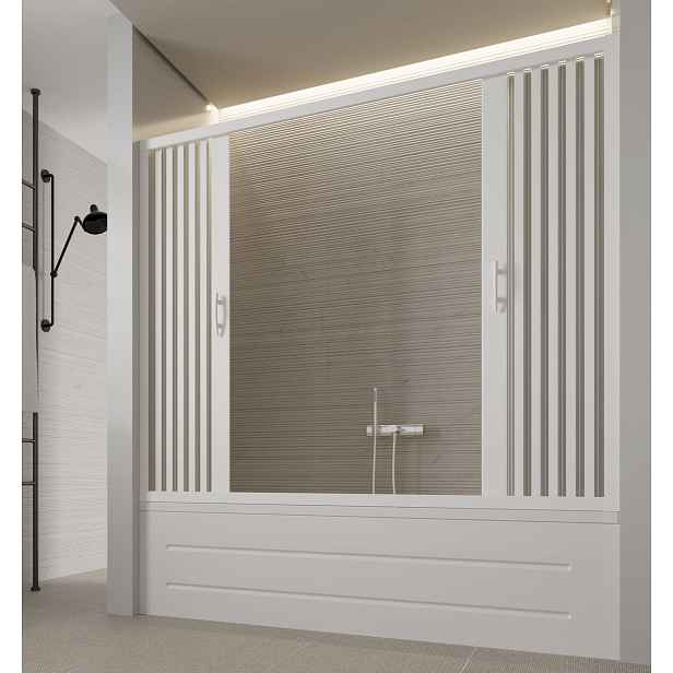 Forte Vanová zástěna FLEX - VASCA MARTE NEW — Rozměr A - 140 - 170, Rozměr C - 150, Typ otevírání -   Zavírání do středu
