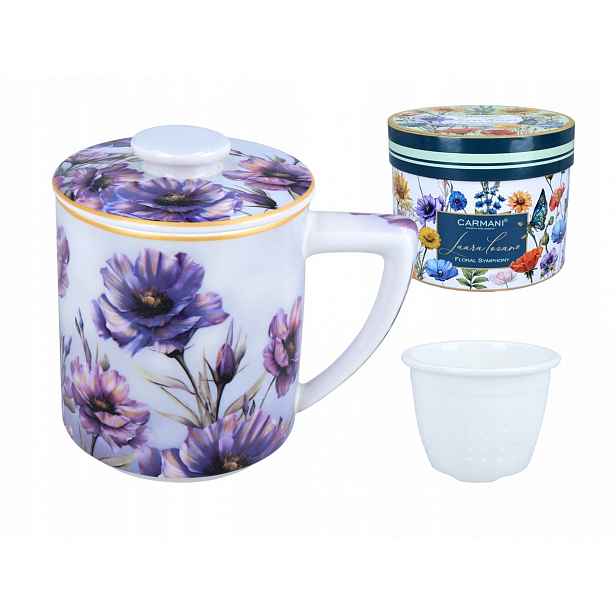 Hrnek s konvičkou a víčkem L. Lozano, Lady`s Floral Symphony (carmani)