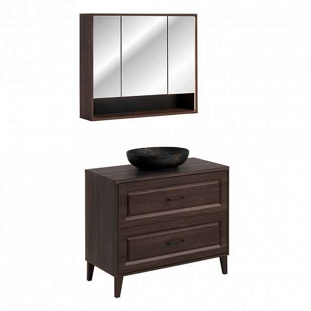 Petits-meubles KOUPELNOVÝ NÁBYTEK 100cm Moka 2er-Set Dřevo