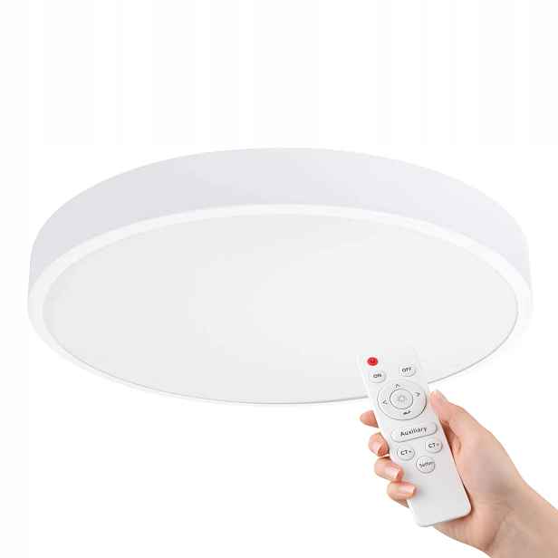 Stropní Svítidlo Bílá 60 CM Kulatá Lampa S Dálkovým Ovládáním Do Obývacího Pokoje Minimalistická